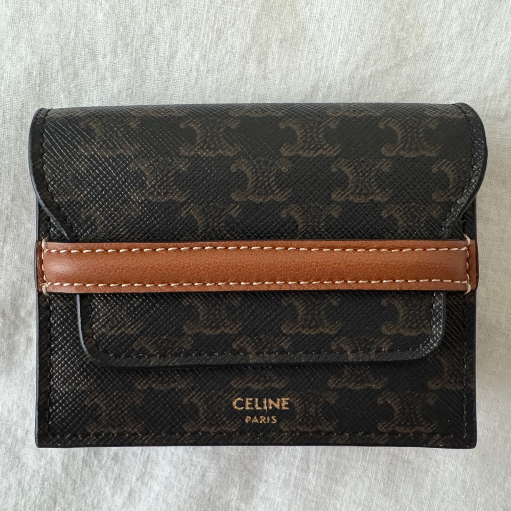 NEW Celine Business Card Holder (Triomphe Canvas and Lambskin)